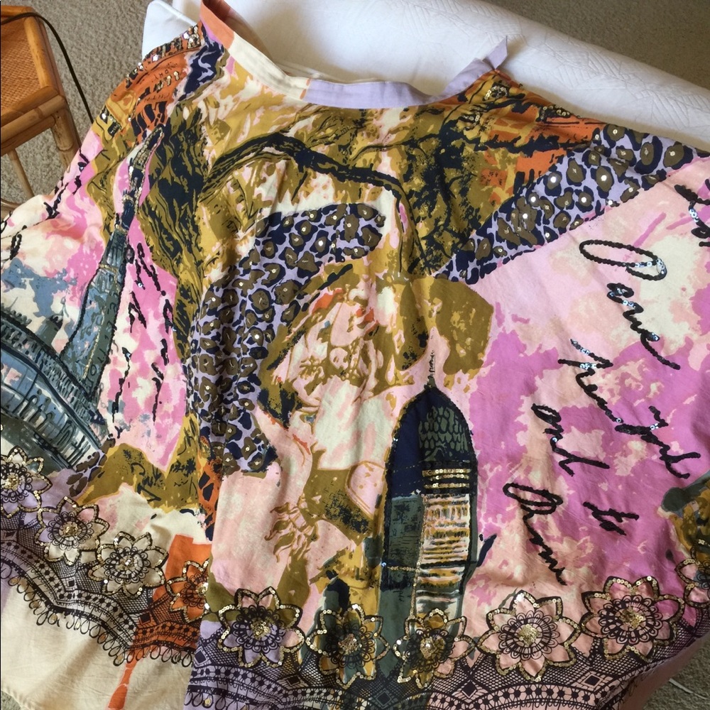 Full Circle Skirt with Sequins. French theme-fun! - Picture 2 of 5